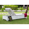 Simple Luxurious Design Resina sintética Rattan Sunbed ou Sun Lounger para Outdoor Garden Beach Pool móveis de vime